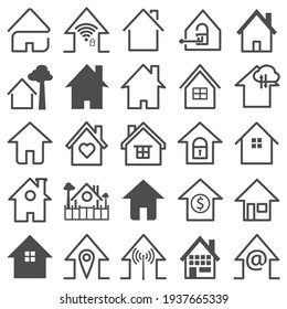 Set of home icon vector illustrator. House and property symbol.