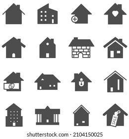 Conjunto de ilustrador vectorial de iconos domésticos. Símbolo de silueta de línea lineal de la casa.