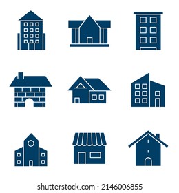 Set of home icon vector illustrator. House linear line symbol.