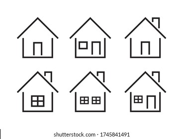 set of home icons isolated on white background. vector illustration.