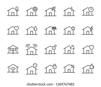 set of home icons, such as smart home, cloud, sale, wifi, tax, phone