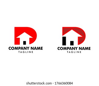 Set of Home Initial Letter D Logo Design