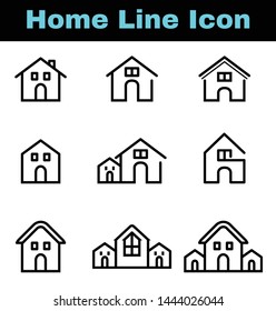 Set of home line icon.