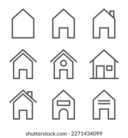 Conjunto de iconos de esquema de inicio. Stroke editable. Vector Eps 10