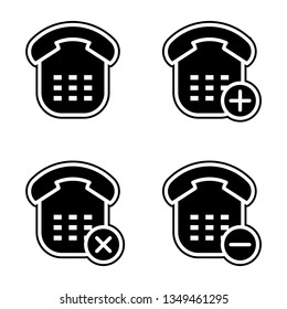 set of home phone icon. Element of phone for mobile concept and web apps icon. Glyph, flat icon for website design and development, app development