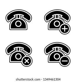 set of home phone icon. Element of phone for mobile concept and web apps icon. Glyph, flat icon for website design and development, app development