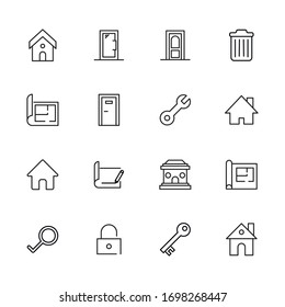 Conjunto de iconos de línea vectorial relacionados con el hogar. Paquete de símbolos lineales Premium. Ilustración vectorial aislada en un fondo blanco. Símbolos web para sitios web y aplicaciones móviles. Diseño moderno. 