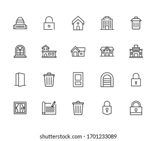 Conjunto de iconos de línea vectorial relacionados con el hogar. Paquete de símbolos lineales Premium. Ilustración vectorial aislada en un fondo blanco. Símbolos web para sitios web y aplicaciones móviles. Diseño moderno. 