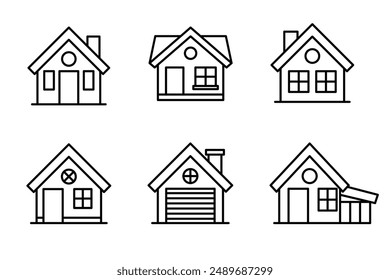 Set of home symbol icon
