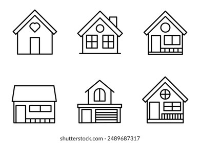 Set of home symbol icon