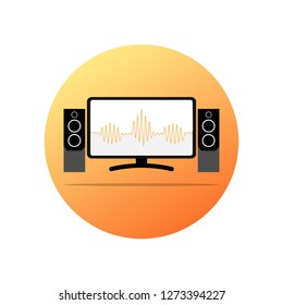 Set of home theater illustration, designed simple and eye-catching.