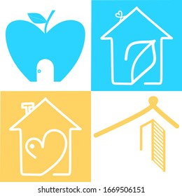Conjunto de iconos vectoriales domésticos. Símbolo de iconos de la casa. Icono moderno de infografía para web, aplicaciones móviles y diseño de ui.
