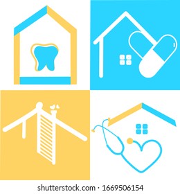 Set von Heimvektorsymbolen. Symbol der Haussymbole. Modernes Infografik-Icon für Web, Mobile Apps und i Design.