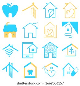 Set of home vector icons. House icons symbol. Modern infographic icon for web, mobile apps and ui design.