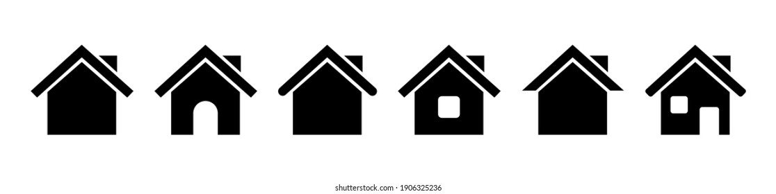 Set of home vector icons. House and home flat signs symbols isolated on white background. Vector illustration eps10.