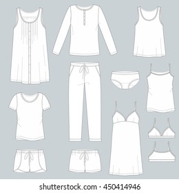 Set of home women's clothing.