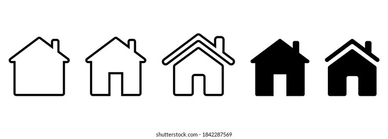 Set Of Home/Adress Icon. Vector Design Illustration.