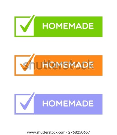 Set of Homemade Labels on White Background