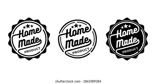 Set of homemade product label stamp collection