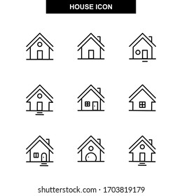 Set of homes thin line icons. House and home simple symbols