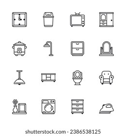 Set of homeware icon isolated on white