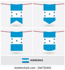 Set of Honduras flag. vector illustration 