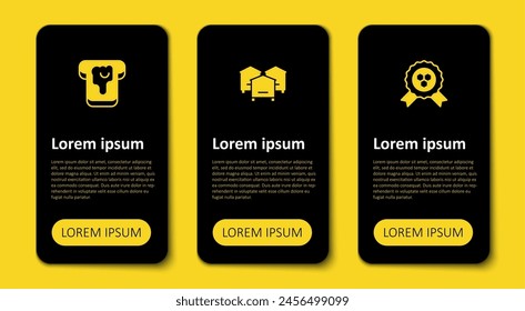 Set Honey award, Hive for bees and Bread with honey. Business infographic template. Vector
