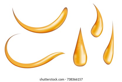 Set of honey drop swirls, vector