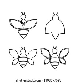 Set of honey emblems and design elements.
