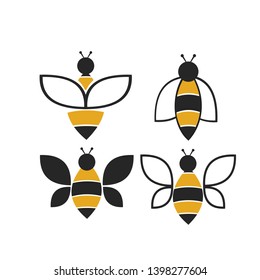 Set of honey emblems and design elements.