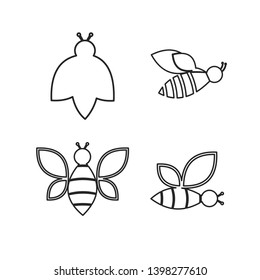 Set of honey emblems and design elements.