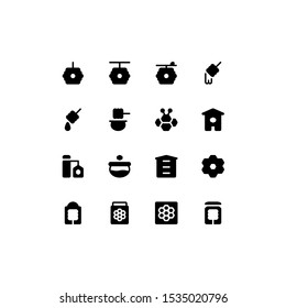 Set of  honey, food, healthy, sweet glyph style icon - vector
