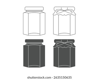 set of honey jar design, vector, isolated on transparent background