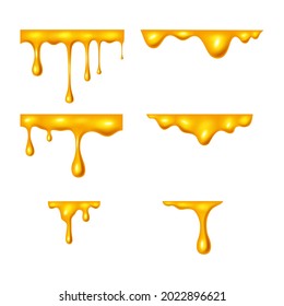 Set of honey liquid on white background. vector illustration