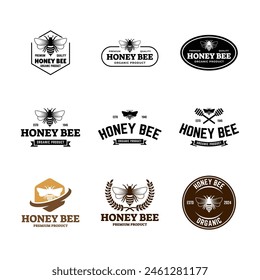 Set of Honey logo design template illustration vector graphic