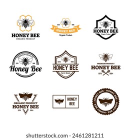 Set of Honey logo design template illustration vector graphic