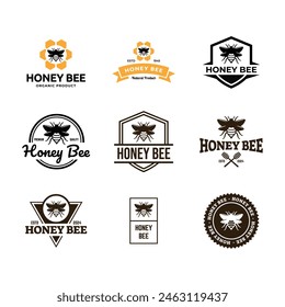Set of Honey logo design template illustration vector graphic