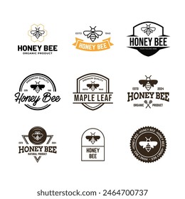 Set of Honey logo design template illustration vector graphic