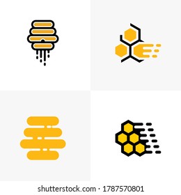 Set of Honey logo icon design, Vector illustration, Fast Honey Logo Design Concept. Food logo template