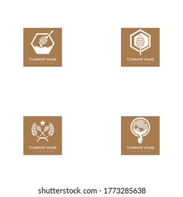 
Set Honey  Logo Template Design Vector Design Concept Symbol