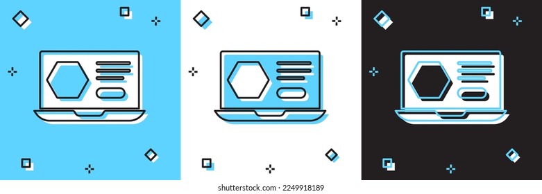 Set Honey online service or platform icon isolated on blue and white, black background. Countryside organic product. Online shop.  Vector