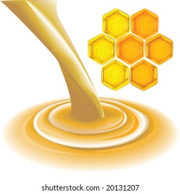 set of honey vector elements