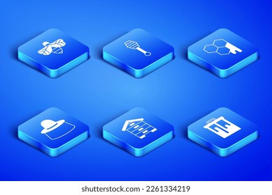 Ponga Honeycomb, Bee, Hive para abejas, Beekeeper con sombrero protector, palo de cuentagotas e icono. Vector