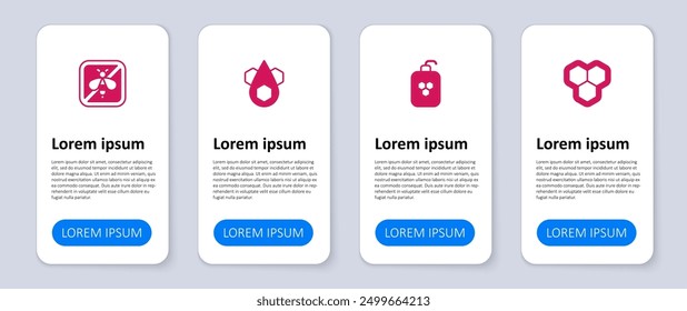 Set Honeycomb, Cosmetic tube with honey,  and Stop bee. Business infographic template. Vector