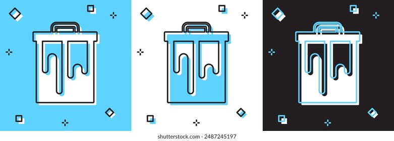 Set Honeycomb icon isolated on blue and white, black background. Honey cells symbol. Sweet natural food.  Vector