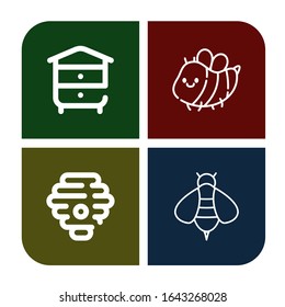 Set of honeycomb icons. Such as Beehive, Bee, Hive , honeycomb icons