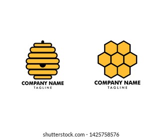 Set of Honeycomb Logo Template Design Vector