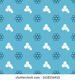 Set Honeycomb and Honeycomb on seamless pattern. Vector