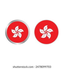 Set Of Hong Kong Flag Vector Design.
