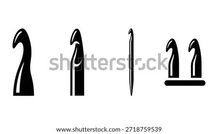 Set of hook simple icon. Vector hook illustration in flat glyph solid style creative design for banner, poster or any media.